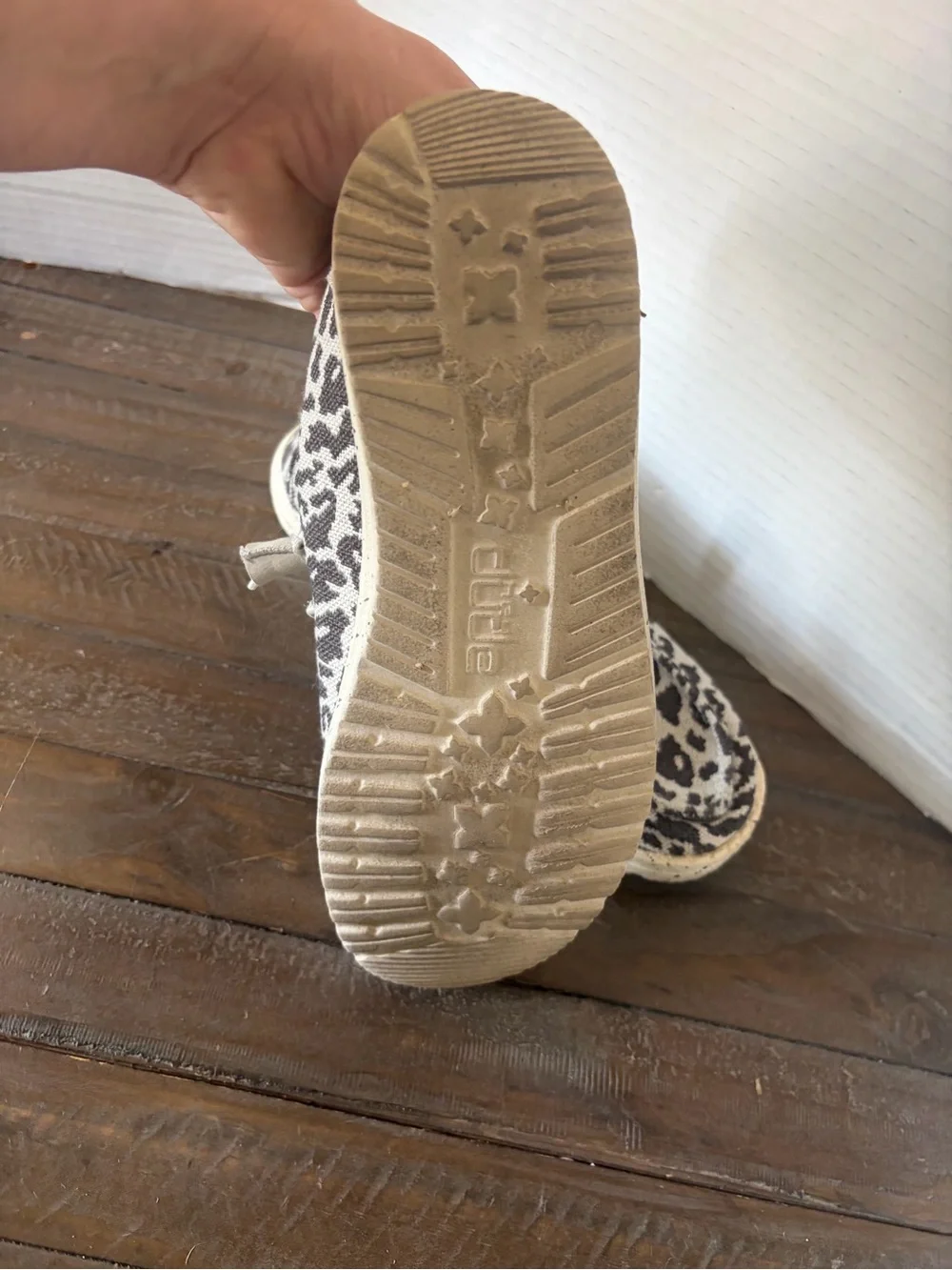Hey Dude Women's Leopard Print Slip-On Flats - Black & Cream